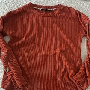 Blu Pepper Terracotta Buttoned Long Sleeve Top